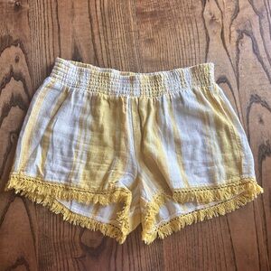 ⭐️ Vanilla Star Yellow and White Fringe Shorts